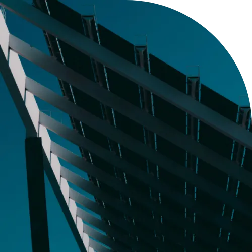 LARGE INDUSTRIAL SOLAR PANEL FROM BELOW